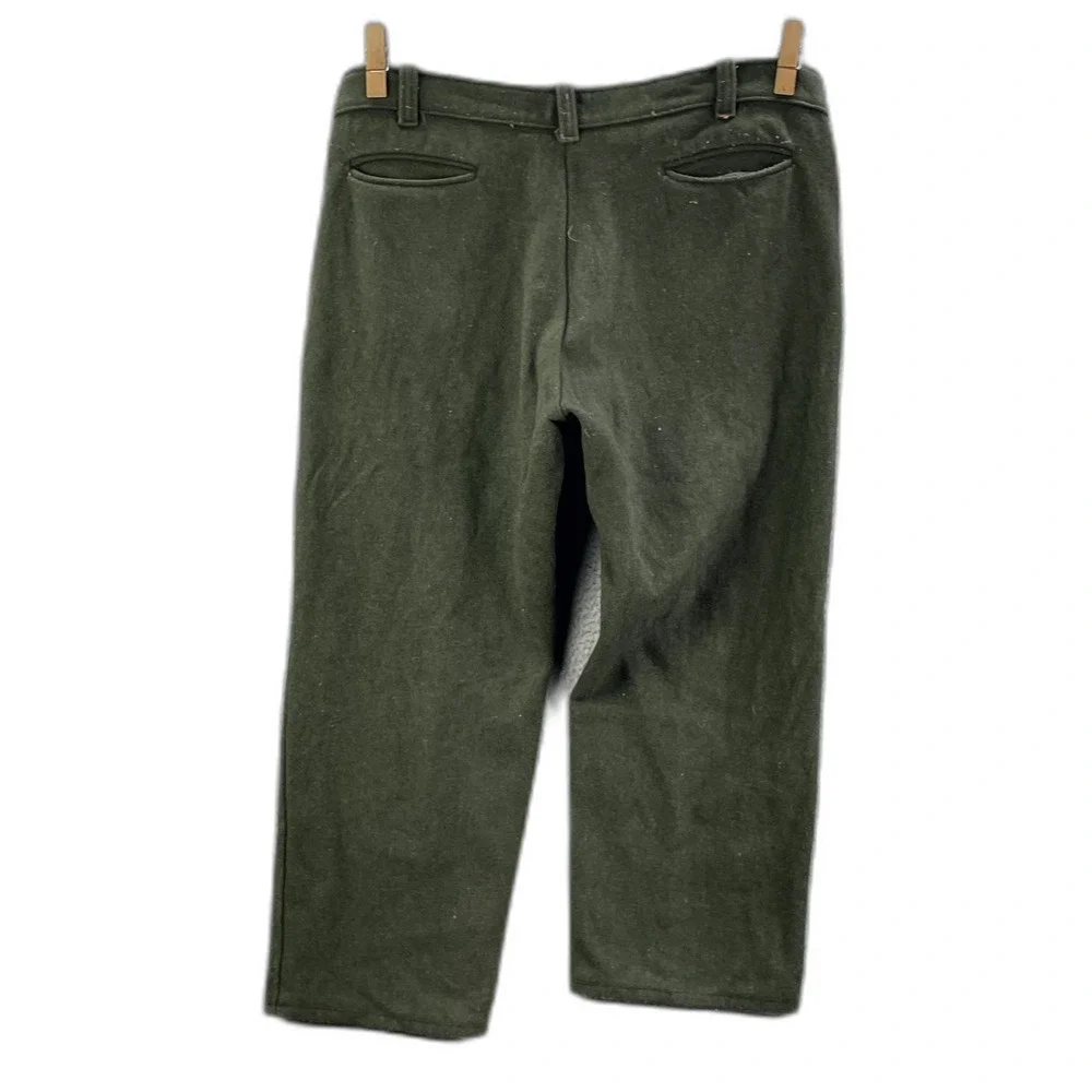 Vintage Wool Hunting Pants Mens 39x26* Green Outdoor Workwear Camp Uniform Retro